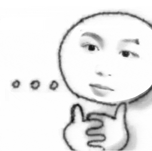 a black and white drawing of a woman 's face with a thumbs up .