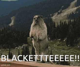 a picture of a ground squirrel standing on its hind legs with the words blackettteeee written below it