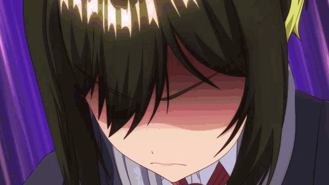 a close up of a girl 's face with a purple background that says ' nintendo ' on it