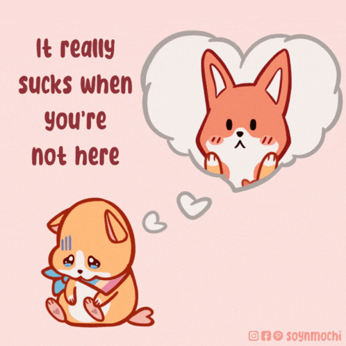 a cartoon of a dog thinking about a fox with the words it really sucks