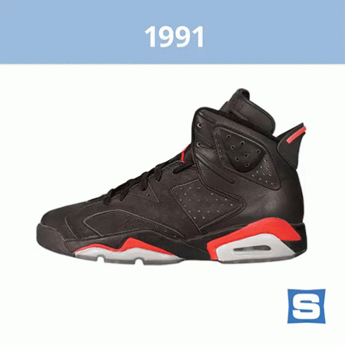 1991: Air Jordan 6 "Infrared" GIF - Sole Collector Sole Collector Gifs Shoes GIFs