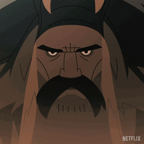 a cartoon drawing of a man with a beard and a netflix logo
