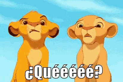 two lion cubs from the lion king are sitting next to each other and they are looking up at the sky .