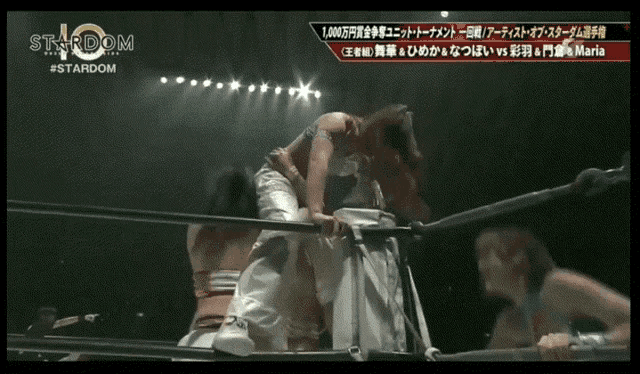 a wrestling match is being shown on the stardom channel