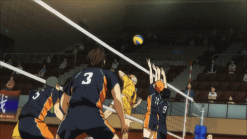 a volleyball player with the number 3 on their jersey