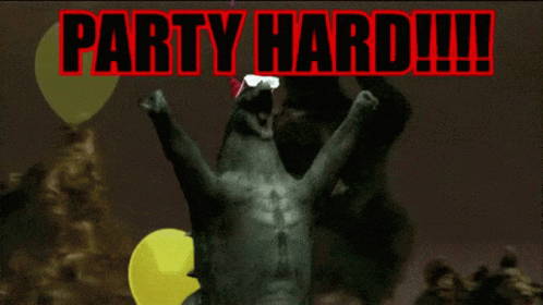 Godzilla Party Hard GIF - Godzilla Party Hard Party GIFs