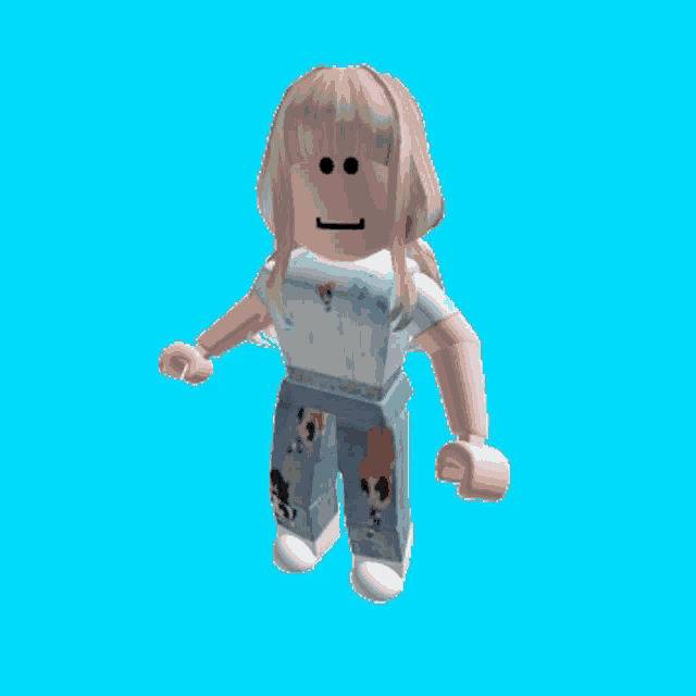 a cartoon girl with blonde hair and a smiley face on her face