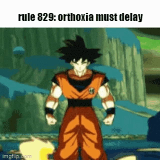 a picture of a cartoon character with the words rule 829 orthoxia must delay
