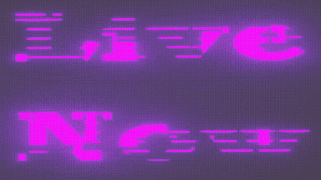 a purple background with the words live now in pink