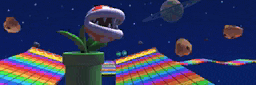 a plant in a green pot with a rainbow colored background
