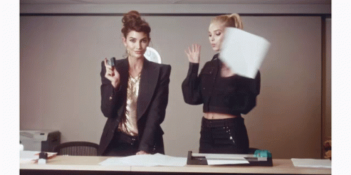 Girl In The Office Paper GIF