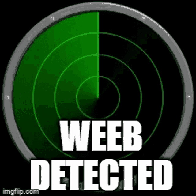 a green radar with the words `` weeb detected '' on it .