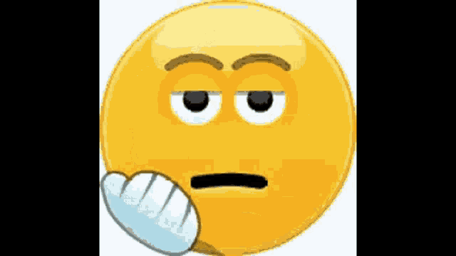 a cartoon smiley face with a hand on its face