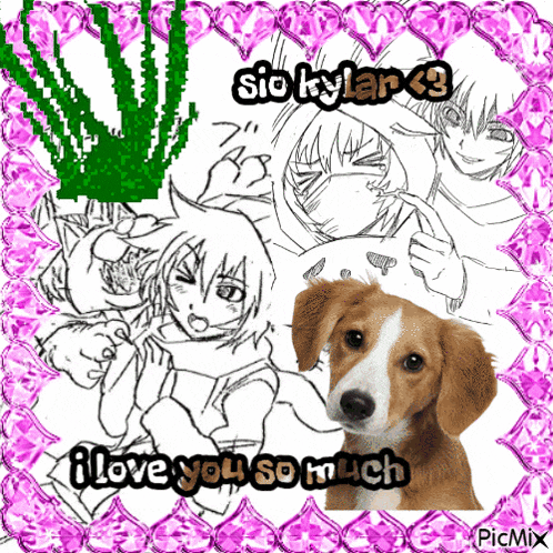 a picture of a dog with the words i love you so much written on it
