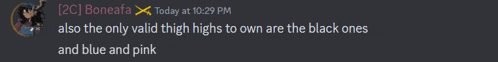 a screenshot of a discord conversation between bonecata and 2c bonecata
