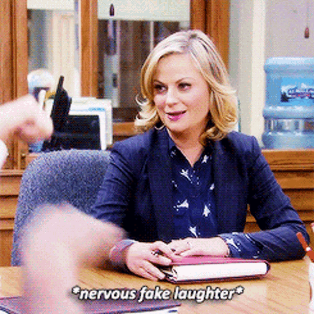 Laughing Nervous Fake Laughter GIF