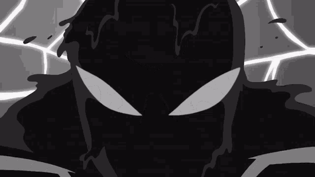 a black and white drawing of a spider man 's face