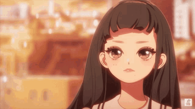 a close up of a girl 's face with the letter a on the bottom