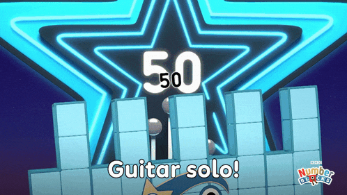 a bbc number blocks game that says guitar solo on the bottom