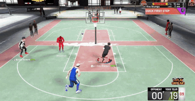 a basketball game is being played on a computer screen