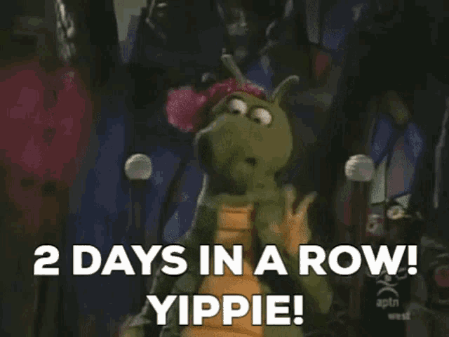 Dudley The Dragon 2days In A Row GIF - Dudley The Dragon 2days In A Row Yippie GIFs