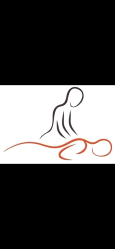 a line drawing of a person getting a massage on a white background .