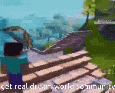 a screenshot of a video game with the words " get real dream world community "