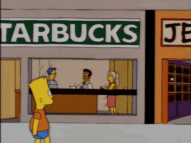 Bart Simpson Starbucks GIF - Bart Simpson Starbucks Coffee GIFs