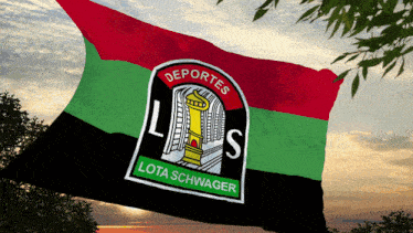 a flag that says deportes lota schwager is flying in the wind