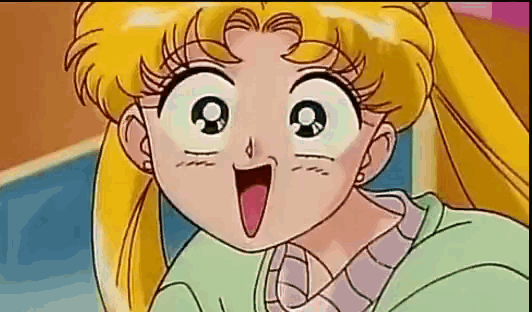 a close up of a cartoon girl with her mouth open
