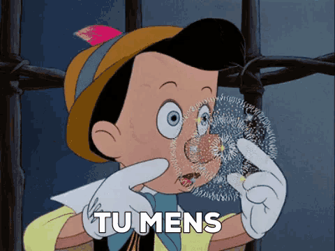 a cartoon character is blowing a dandelion and the word tu mens is visible