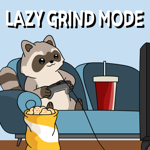 a raccoon is sitting on a couch playing video games