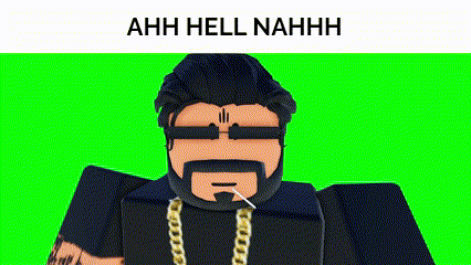 a cartoon character with a beard and sunglasses says ahh hell nahh on a green screen .