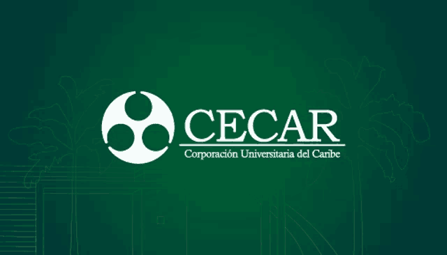 a green background with a white cecar logo on it