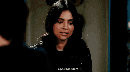 a woman says life is too short in a dark room