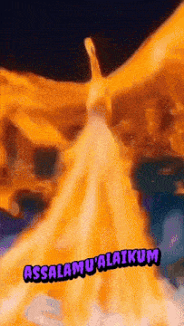 a picture of a dragon with the words assalamu ' alaikum written on it