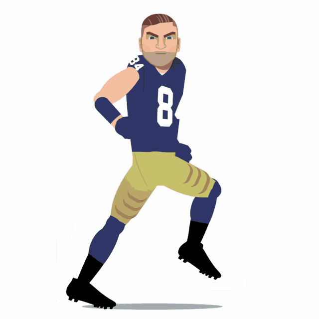 a cartoon of a football player with the name cole kmet