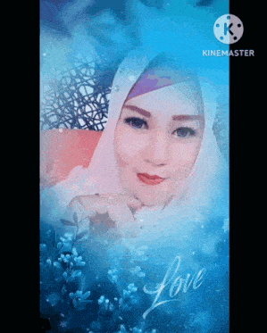a picture of a woman with the word love on the bottom right