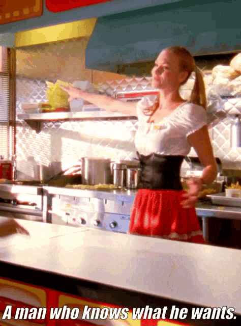 a man who knows what he wants is shown in a kitchen