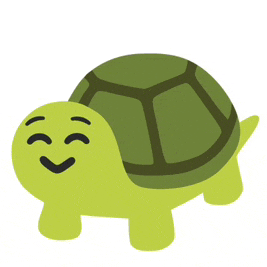 a green turtle with a smiling face on a white background