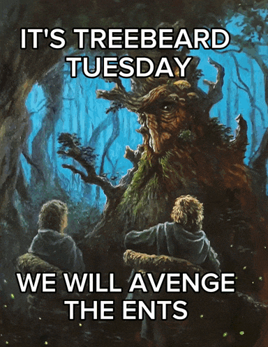 a poster that says it 's treebeard tuesday on it
