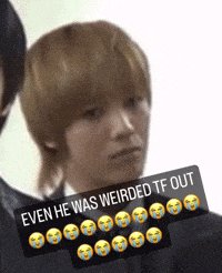 a picture of a person with a caption that says even he was weirded tf out