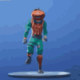 a skeleton is dancing in a video game on a platform .