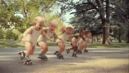 Rollerblading Babies, Why Not? GIF - Babies Baby Dance GIFs