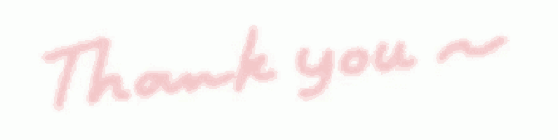 the word thank you is written in pink pencil on a white background .