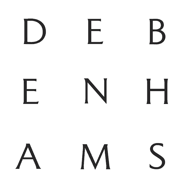 a logo for deb enh ams has a black circle around it