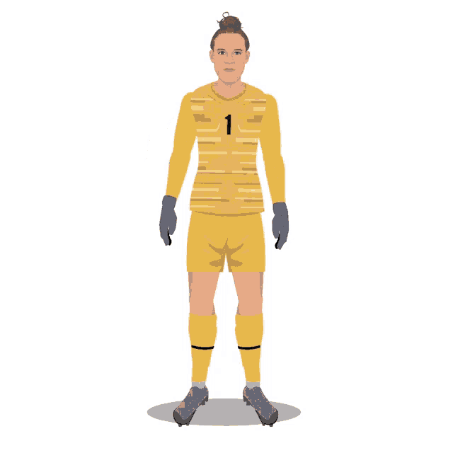 a soccer player with the number 1 on her shirt