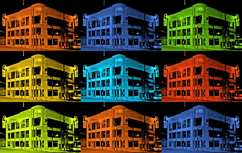 a building with the letters lbc on the side of it
