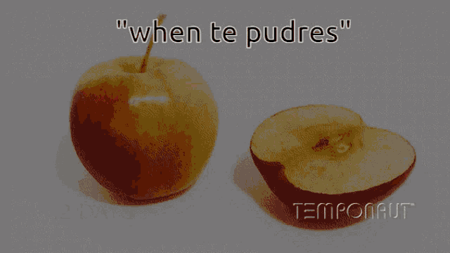 a picture of an apple with the words " when te pudres " on it
