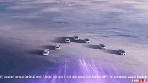 a car is driving across a body of water and the words thinkjules are on the bottom of the screen
